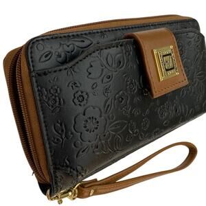 Stone Mountain Leather Blend Wallet Bundle ID Cardholder Engraved Floral Western